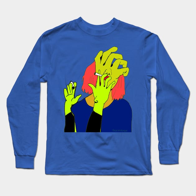 Smoking Hand Frame 08 Long Sleeve T-Shirt by DaxNorman